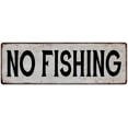 thumbnail image 1 of NO FISHING Vintage Look Rustic Metal 6x18 Sign City State 206180041261, 1 of 1