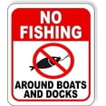 thumbnail image 1 of NO FISHING around boats and docks Aluminum Composite Outdoor Sign 20" x24", 1 of 1