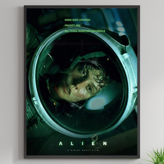 NO FRAME Alien 1979 Movie Poster, Ellen Ripley Wall Art, Retro Sci-Fi Horror Print