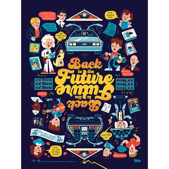 NO FRAME Back to the Future 40th Anniversary Movie Poster - October 31 Back in Theaters Art Print