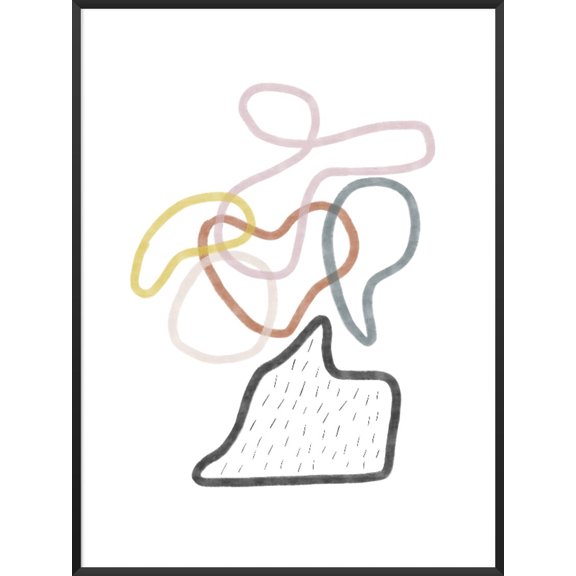 NO FRAME Colourful Connections - Abstract Art Poster