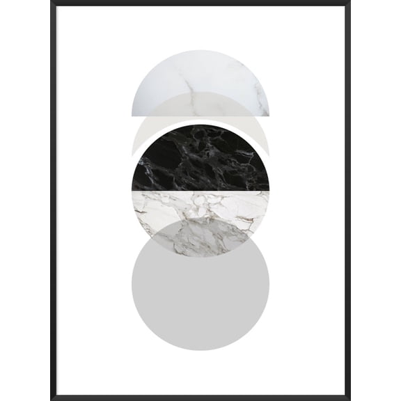 NO FRAME Marble Phases of Moon - Poster