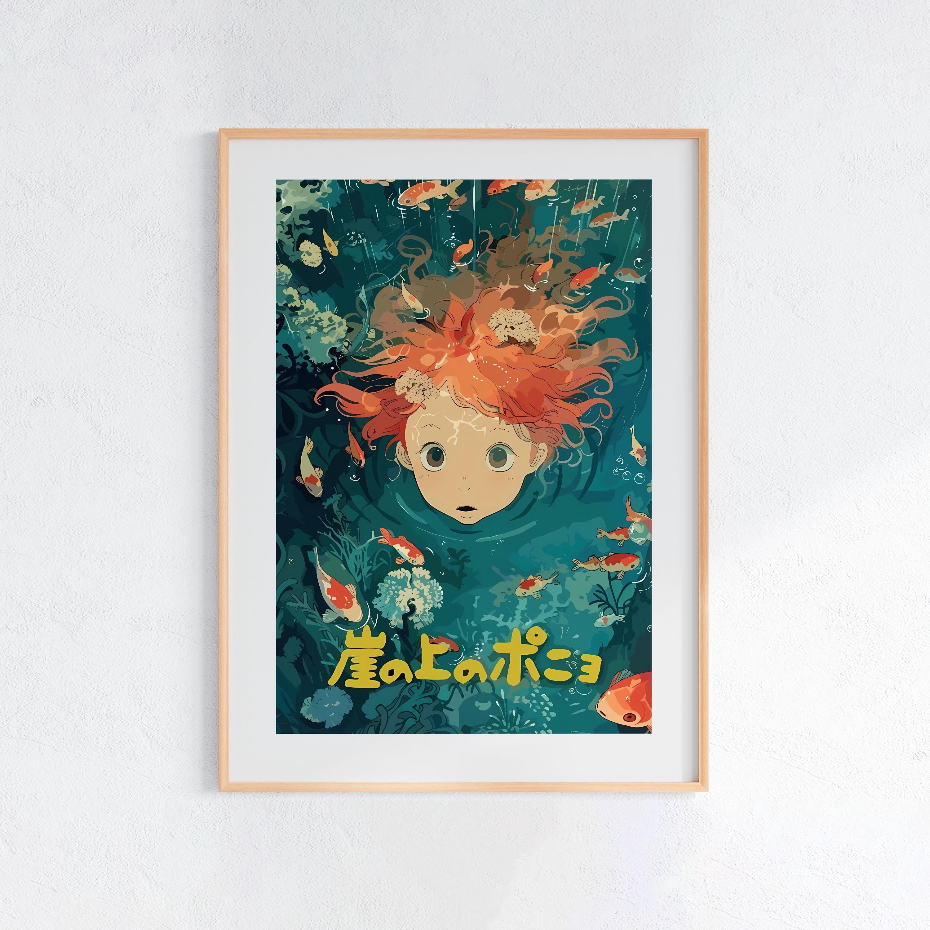 NO FRAME Ponyo (2008), Studio Ghibli Ukiyo-e Poster, Anime Art Prints ...