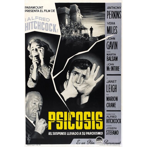 NO FRAME Psycho Movie Poster, Retro Cinema Wall Art