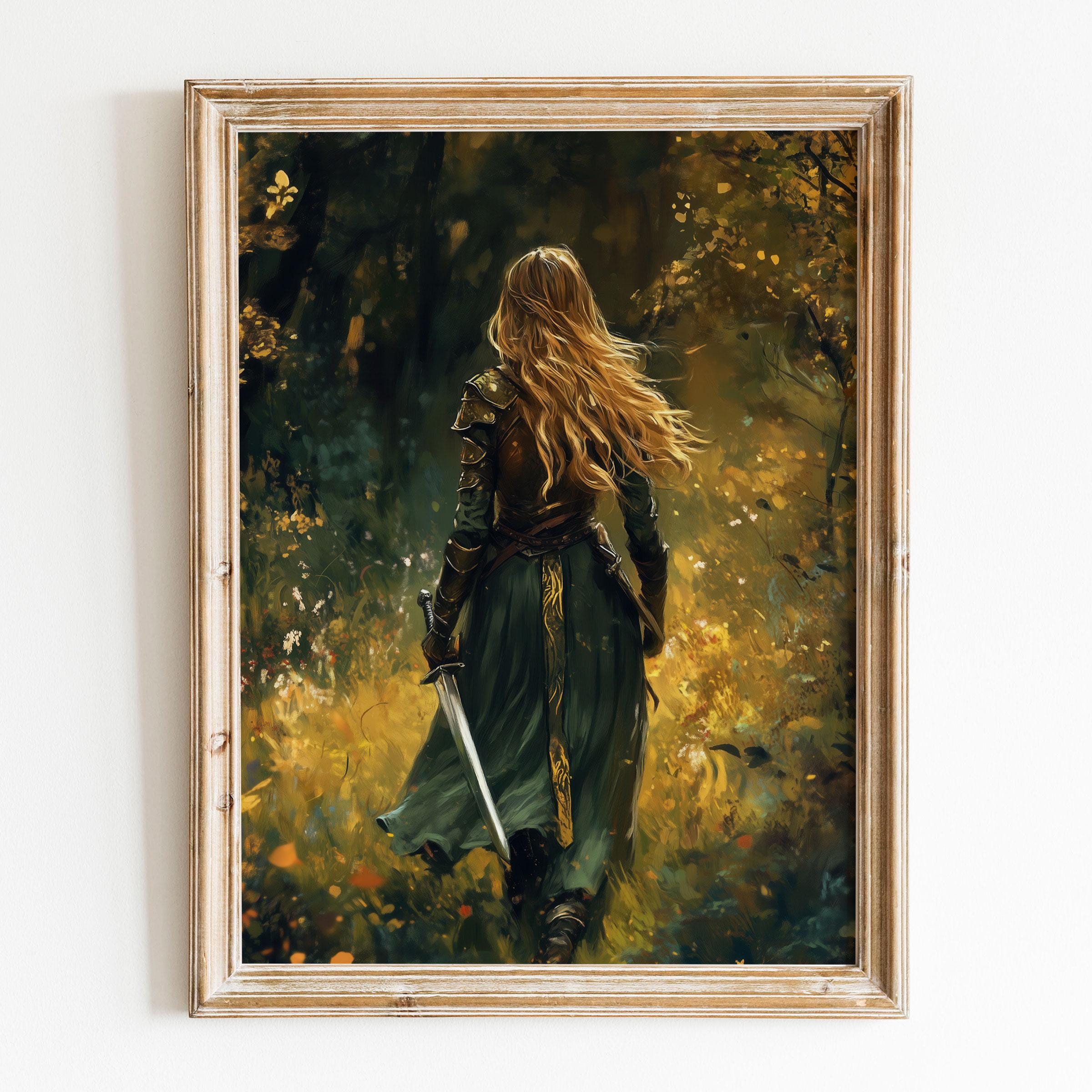 NO FRAME Woman Knight Poster, Dark Academia Wall Decor, Lady Knight In ...