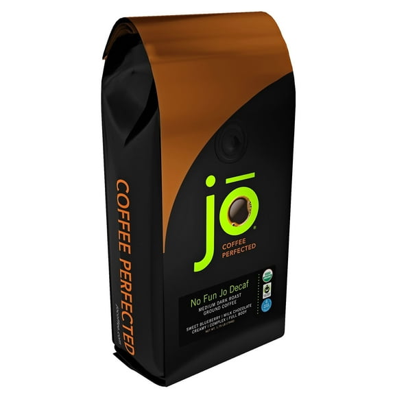 NO FUN JO DECAF: 1.75 lb, Organic Decaf Ground Coffee, Swiss Water Process, Fair Trade Certified, Medium Dark Roast, USDA Certified Organic, NON-GMO, Chemical & Gluten Free