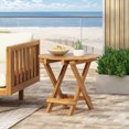 thumbnail image 1 of NO INSTALLATION REQUIRED, FOLDABLE AND ADJUSTABLE OUTDOOR ACACIA WOOD SIDE TABLE (TEAK FINISH), 1 of 6