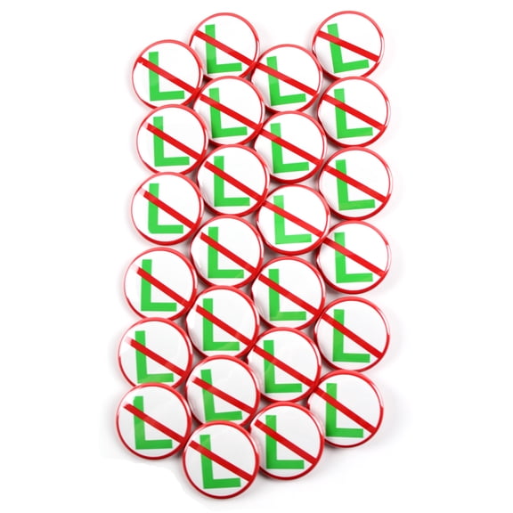 NO “L” - NOEL Christmas Holiday Pinback Buttons - 1.5 Inch Round - 25 Pack
