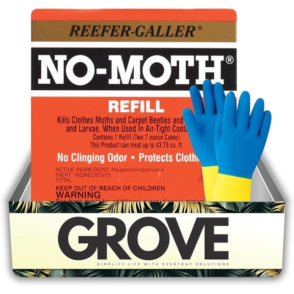 NO-Moth Moth Balls 7 oz Bundle with Cleaning Gloves  Repels and Helps Control Moths in Closets, Drawers, and Storage Areas  Gift Set (2 Items)