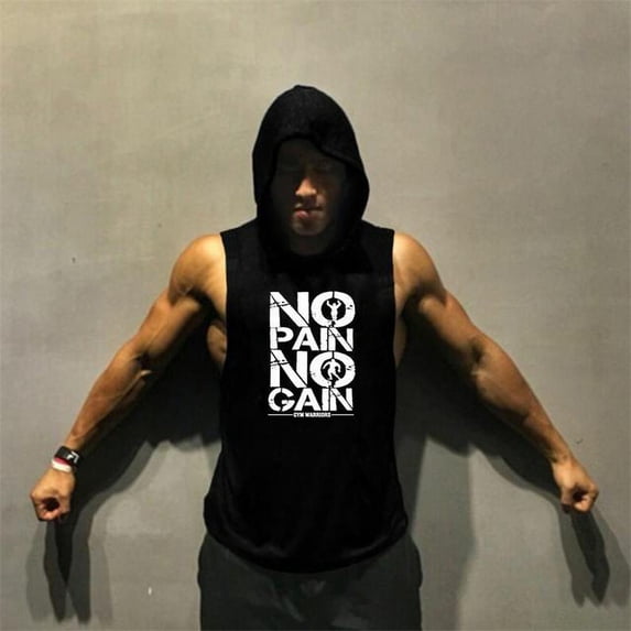 NO PAIN GYM HOOD BLACK .XL