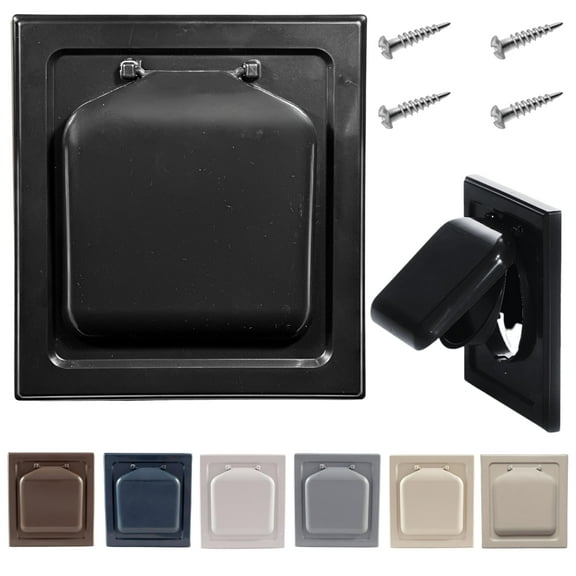 NO-PEST VENT, Exclusive Dual Door Dryer Vent Cover 4 inch, Made in USA w Highest UV Resistant Plastic in any Outdoor Vent Cover, No Lint Collecting Screen (Onyx, 4 inch W/O Duct Tube)