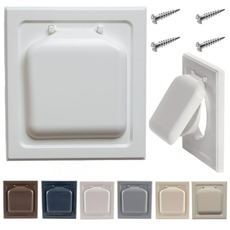 NO-PEST VENT, Exclusive Dual Door Dryer Vent Cover 4 inch, Made in USA w Highest UV Resistant Plastic in any Outdoor Vent Cover, No Lint Collecting Screen (White, 4 inch W/O Duct Tube)