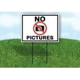 thumbnail image 1 of NO PICTURES CAMERA RED CIRCLE 18inx24in Yard Road Sign w/ Stand, 1 of 4