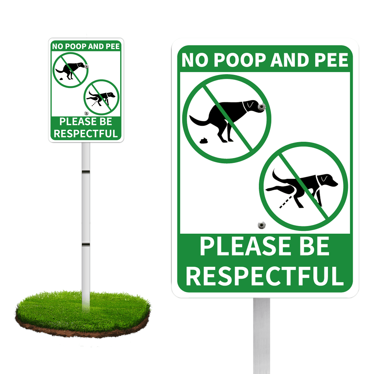 NO POOP AND PEE Sign, No Dog Poop Signs For Yard,Yard Signs With Stakes