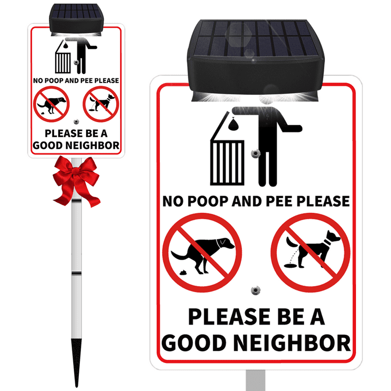 no-poop-and-pee-sign-with-solar-light-for-home-solar-yard-signs-with-stakes-pick-up-after-your-dog-signs-warning-sign-with-aluminum-stake-no-dog-poop-signs-for-yard-keep-off-grass