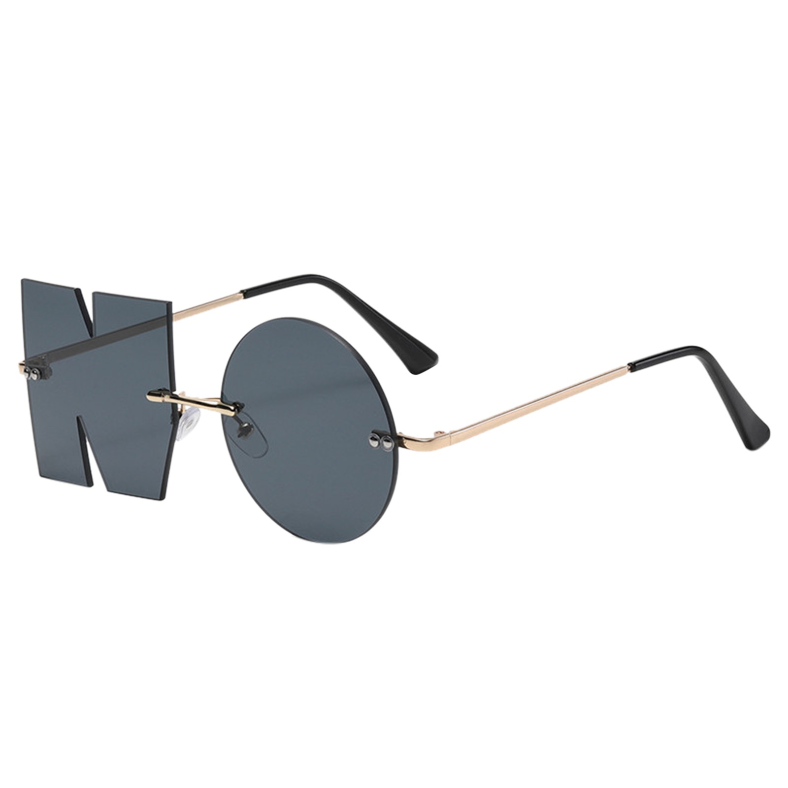 No Party Rimless Irregular Design Sunglasses For Both Men And Women Street Glasses For Her Him 8861