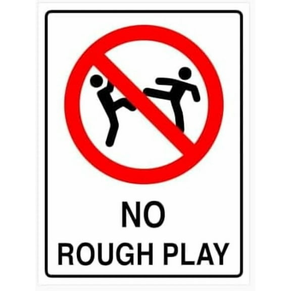 NO ROUGH PLAY Sign School Metal Tin Sign 8 x 12 inch for Industrial & Commercial Series