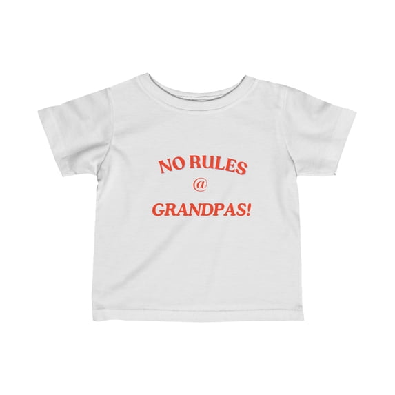 NO RULES @ GRAMPAS (RED PRINT) Infant Fine Jersey Tee
