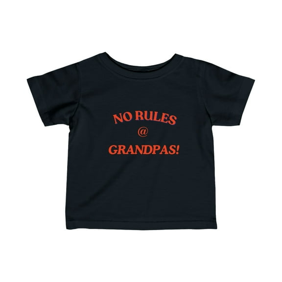 NO RULES @ GRAMPAS (RED PRINT) Infant Fine Jersey Tee
