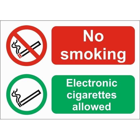 NO SMOKING E CIGS ALLOWED Metal Sign OR FOAMEX SMOKING/SITE SIGN Size: 8 x 12 Inch