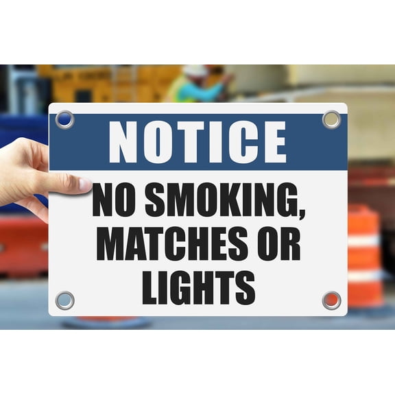 NO SMOKING, MATCHES OR LIGHTS | Warning Notice Caution Danger 3mm PVC Sign