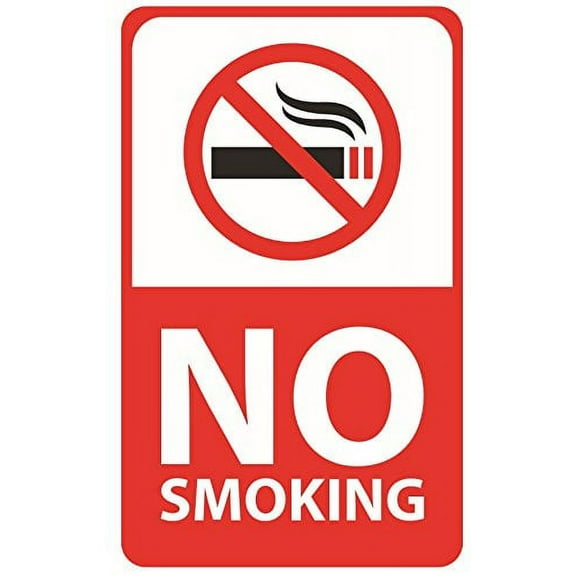 NO SMOKING Signs, Adhesive Sticker Warning Signs Clear and Visible Text, Durable, Perfect for Office, Home Etc. (2 Pack)
