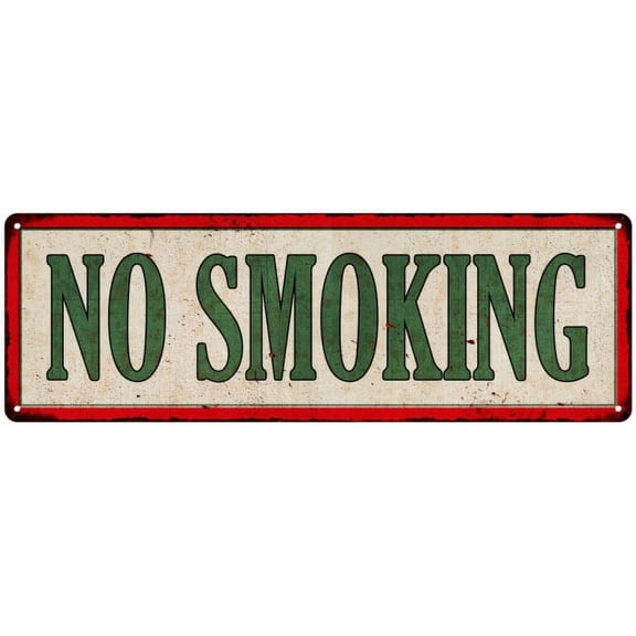 NO SMOKING Vintage Looking Metal Sign Shop Oil Gas 6x18 Garage 206180064017