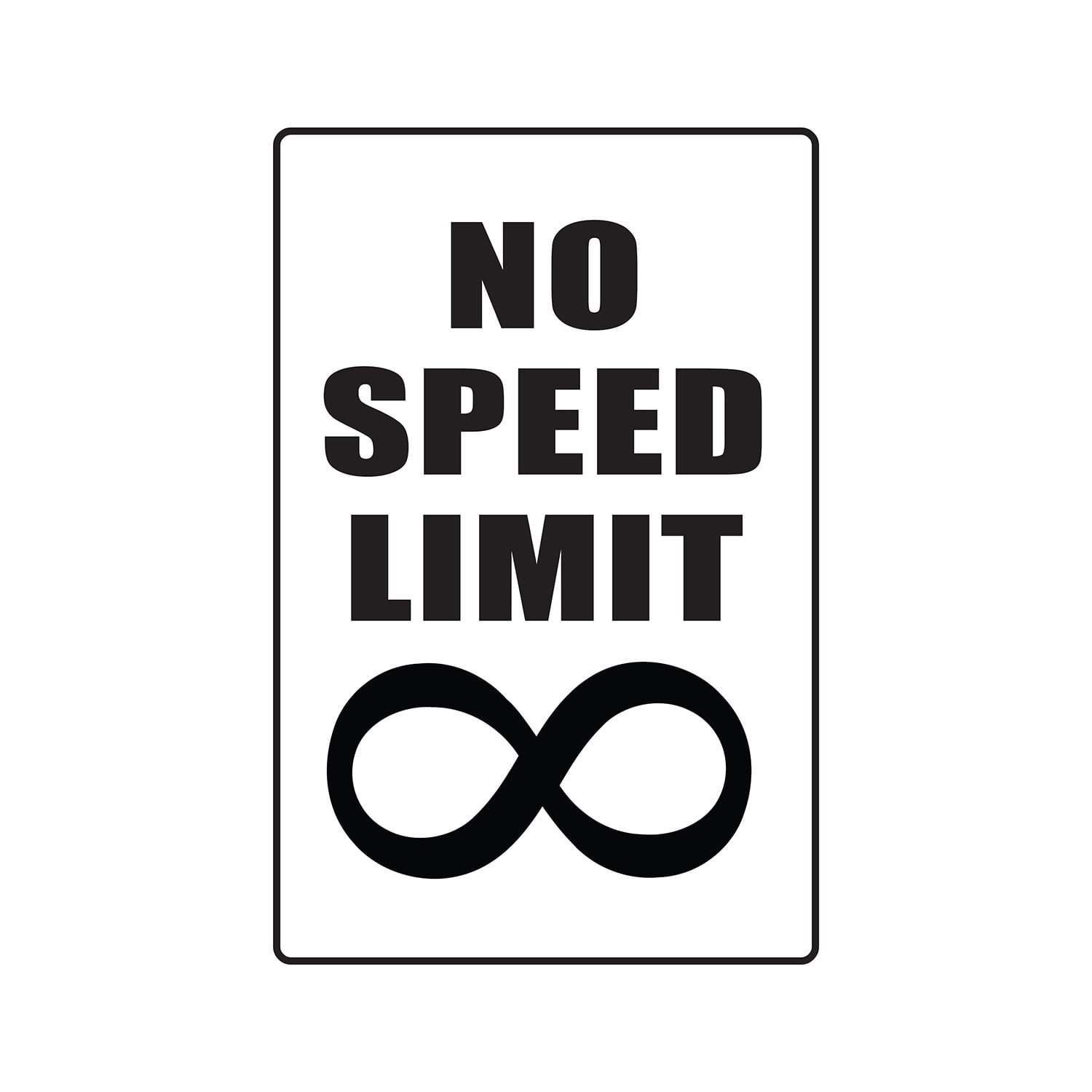 NO SPEED LIMIT Aluminum Sign fast speeding racing drag cars cycle motorcycle Indoor/Outdoor