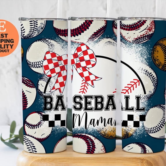[NO STRAW] Baseball Mama Tumbler, Softball Parent Cup, Baseball Mom Gift, Sports Team Mom, Diamond Sports Fan, League Championship Present