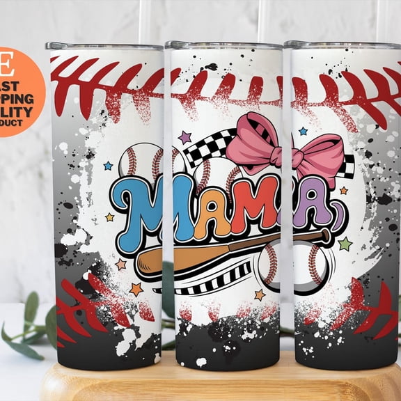 [NO STRAW] Baseball Mom Tumbler, Softball Mama Cup, Sports Parent Gift, Baseball Season Gift, Cheer Mom Gift, Team Mom Gift, Fastpitch Tumbler