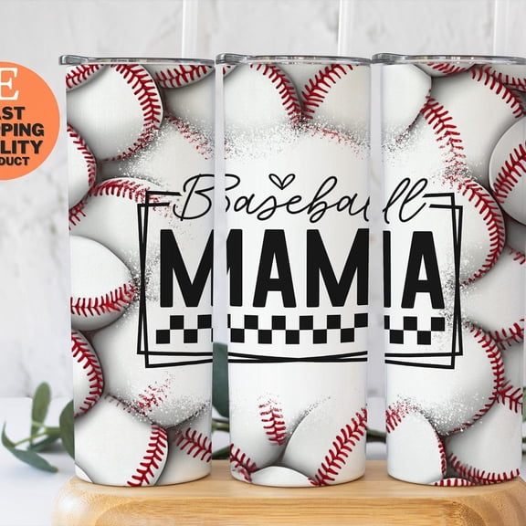 [NO STRAW] Baseball Mom Tumbler, Softball Player Cup, Baseball Family Gift, Team Mom Present, Sports Parent Appreciation, Miami Baseball