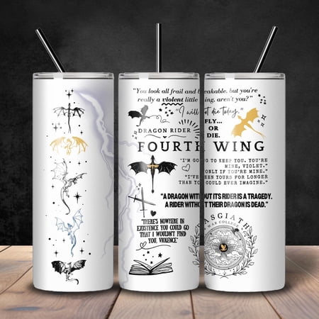 [NO STRAW] Fourth Wing 20oz Stainless Steel Tumbler