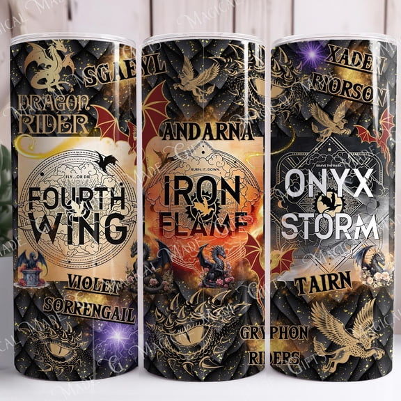 [NO STRAW] Fourth Wing Book Trio 20oz tumbler