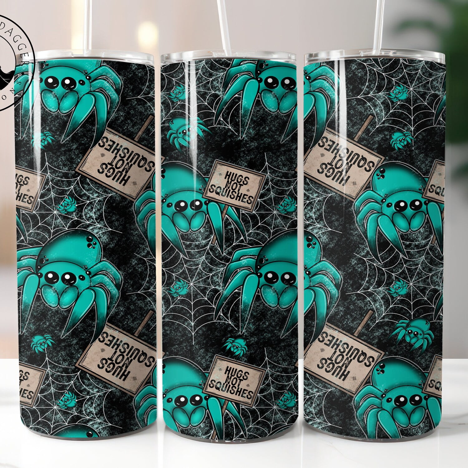 [NO STRAW] Jumping Spider Stainless Steel Tumbler with Metal Straw