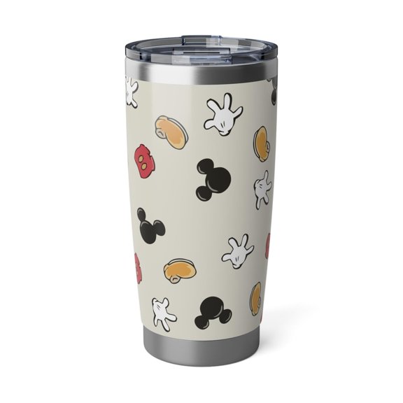 [NO STRAW] Retro Mickey Mouse Icon Tumbler 20oz, Stainless Steel Insulated Travel Cup with Lid, Cute Pattern Reusable Hot & Cold Drink Mug