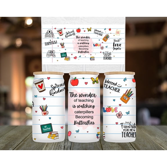 [NO STRAW] Teacher Tumbler : 16oz Libbey Glass Design