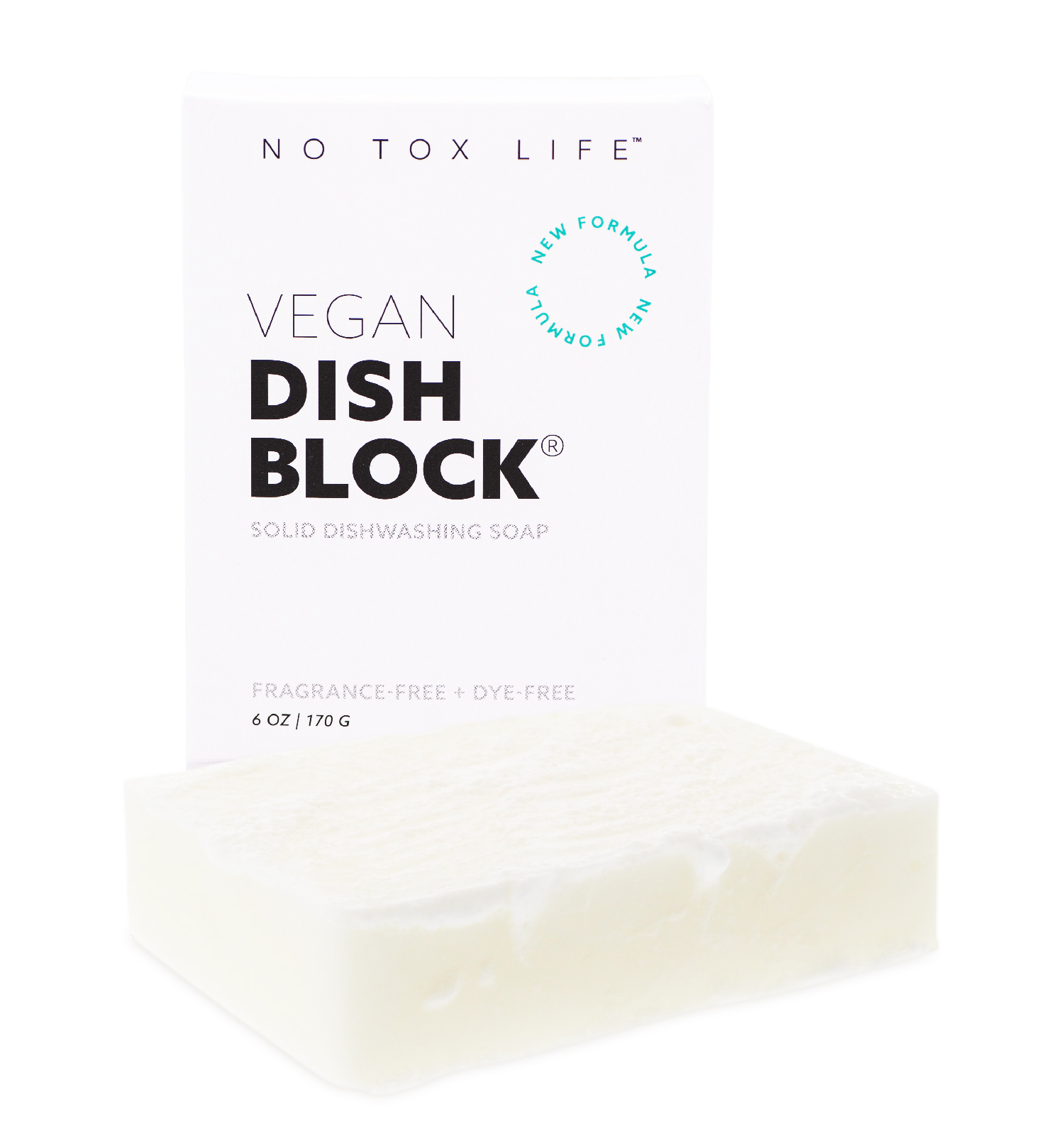 NO TOX LIFE Vegan DISH BLOCK, 6 oz A Solid Dish Soap for Effective