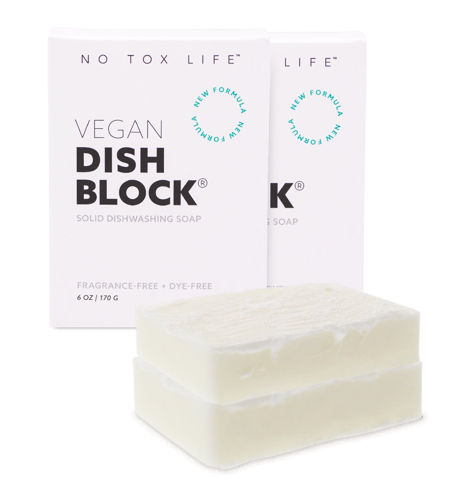 NO TOX LIFE Vegan DISH BLOCK, 6 oz - A Solid Dish Soap for Effective ...