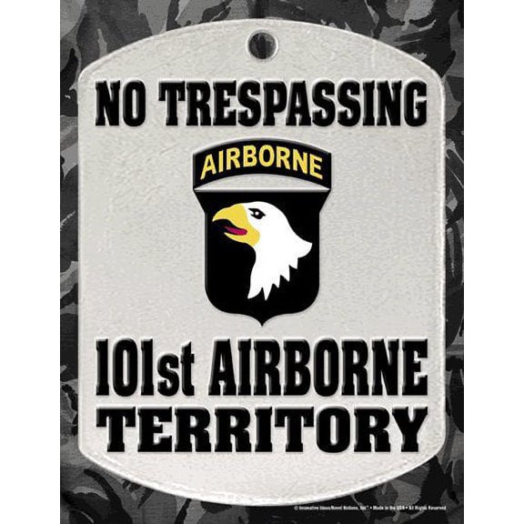 NO TRESPASSING "101ST AIRBORNE TERRITORY" Parking Only (Sign) - Individual Package - 8.5" x 11"