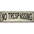 thumbnail image 1 of NO TRESPASSING Farmhouse Style Wood Look Sign Gift 6x18 Metal Decor 206180028233, 1 of 1