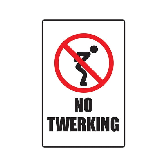 NO TWERKING Aluminum Sign allowed inappropriate dancing lap dance sex behave | Indoor/Outdoor | 18" Tall
