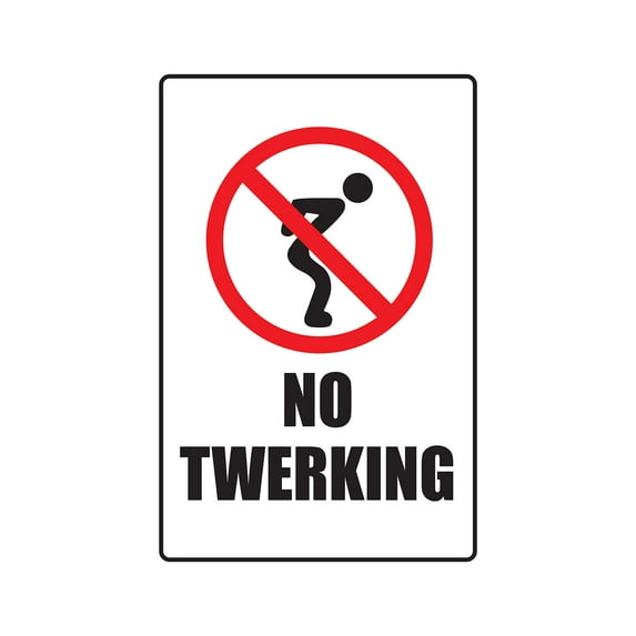 NO TWERKING Aluminum Sign allowed inappropriate dancing lap dance sex behave | Indoor/Outdoor | 24" Tall