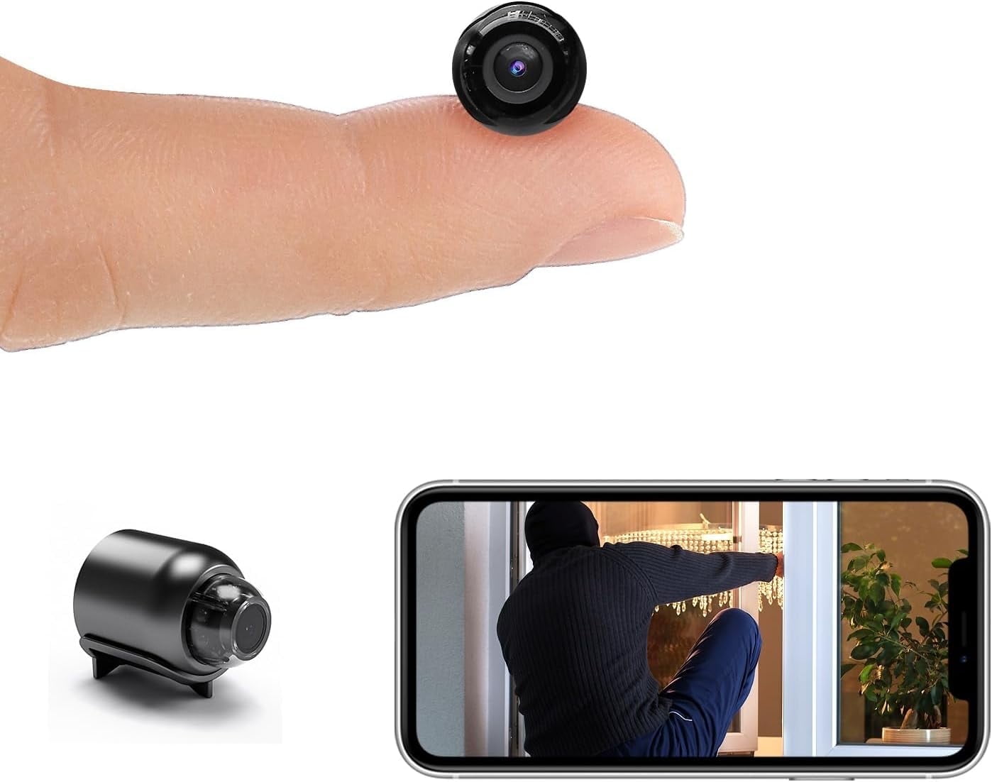 NO X5 Mini Home Security 1080P Outdoor\u0026Indoor Motion Detection, Night Vision, Black