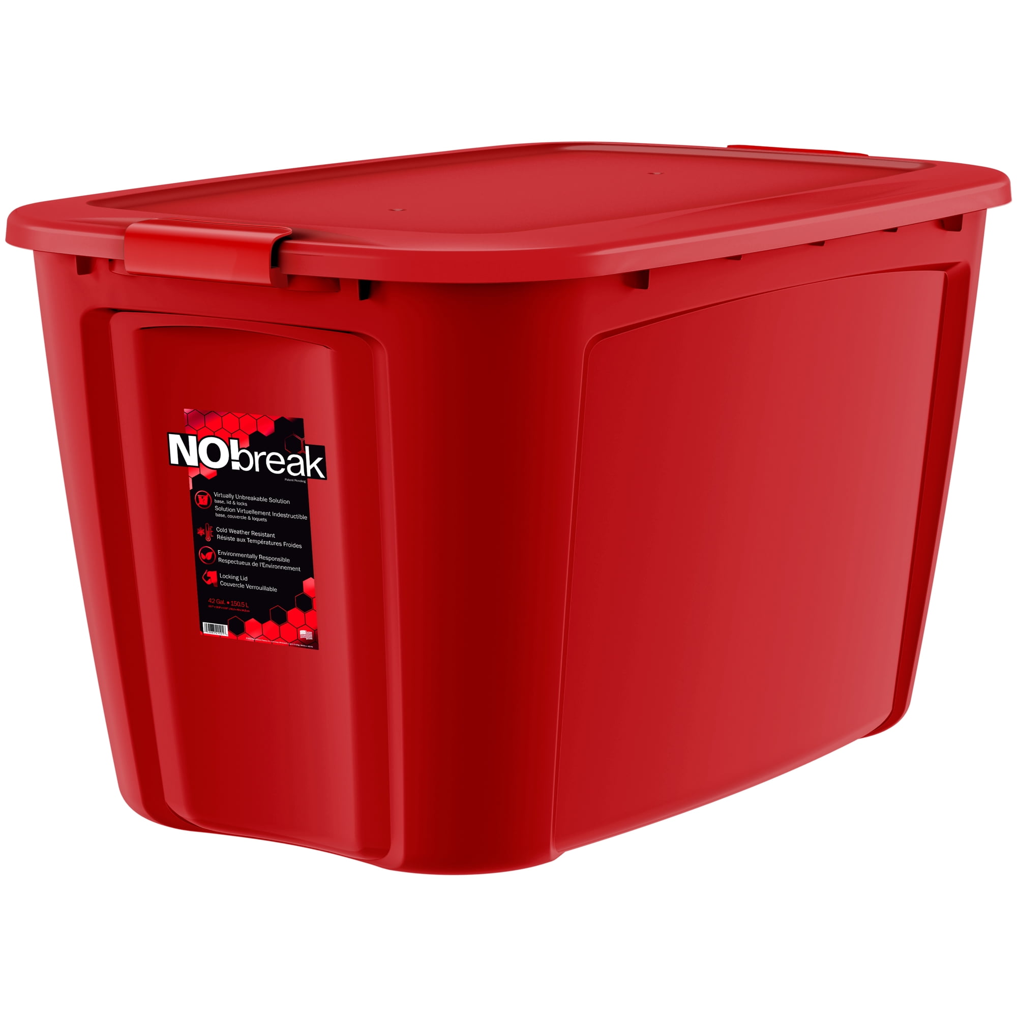 Orbis Red Plastic FliPak® Stack-N-Nest Storage Tote With Lid - 22L