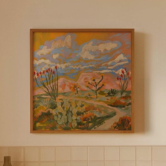 NO frameless Decor Gallery Retro Texas Desert Landscape Travel Wall Art Poster Print Unframed