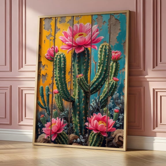 NO frameless DecorArt Desert Bloom Serenity Vintage Botanical Wall Art Poster Print Multicolor
