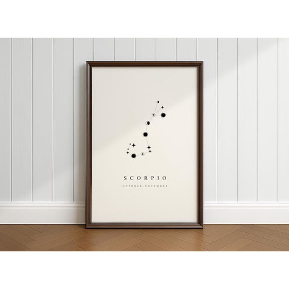 [NO frameless] DecorArts Scorpio Constellation Minimalist Astronomy Star Map Canvas Wall Art Print Black and White