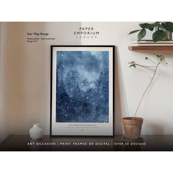 [NO frameless] DecorStudio Personalized Custom Night Sky Star Map Wall Art Poster Print Custom Design