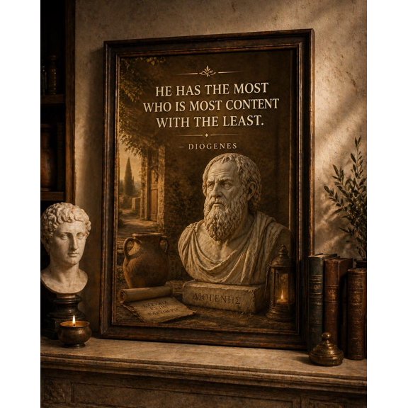 [NO frameless] Epic Art House Diogenes Cynicism Stoic Philosophy Wall Art Poster Print 18x24 Black and White