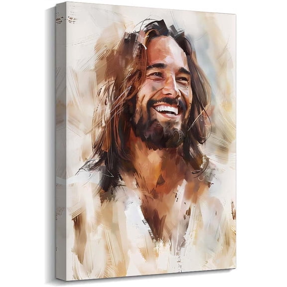 NO frameless GraceArt Laughing Christ Portrait Canvas Wall Art Painting Framed Multicolor